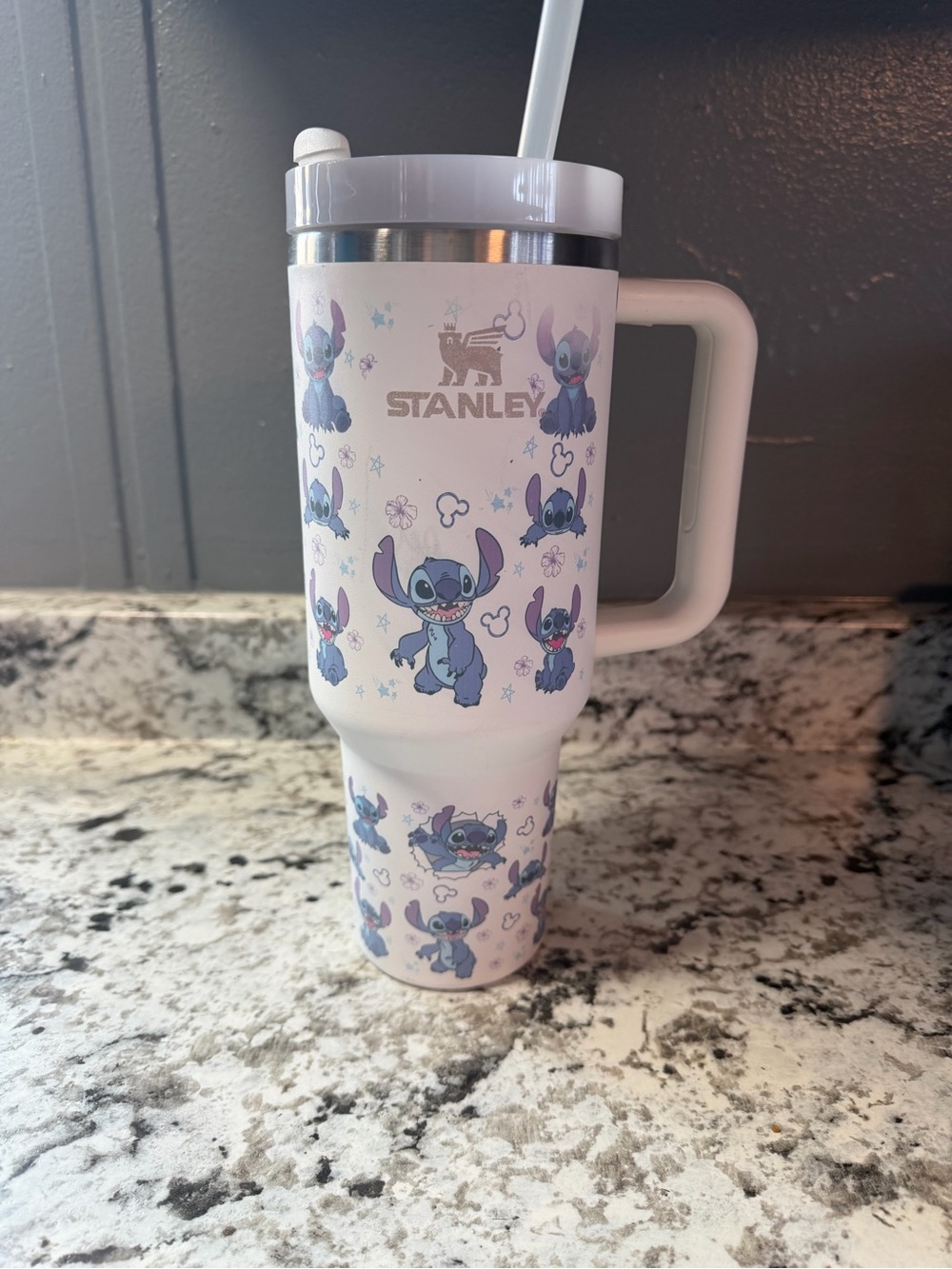 Stanley White Travel Mug with Stitch Character Prints